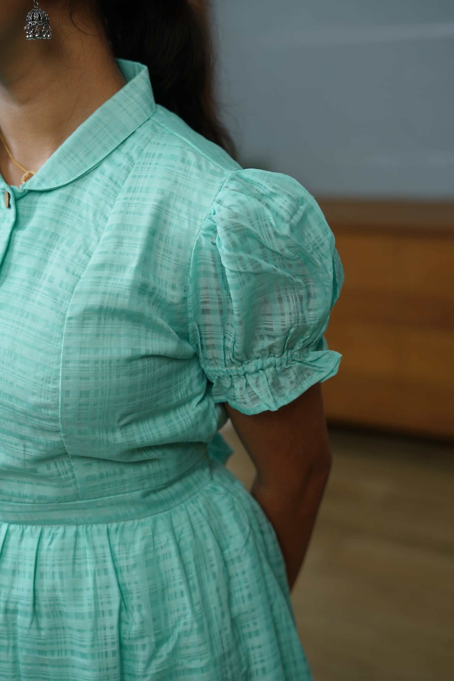 Mint Green Puff Sleeve - F1067
