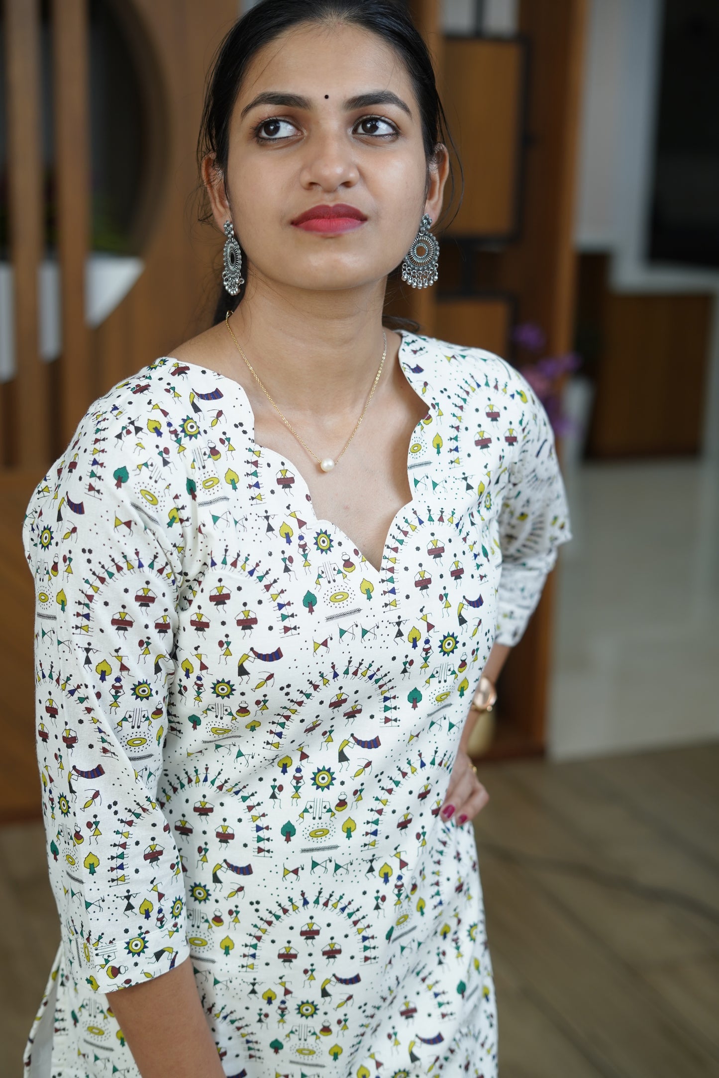 Sunlit Mandala Print Kurti -F1076