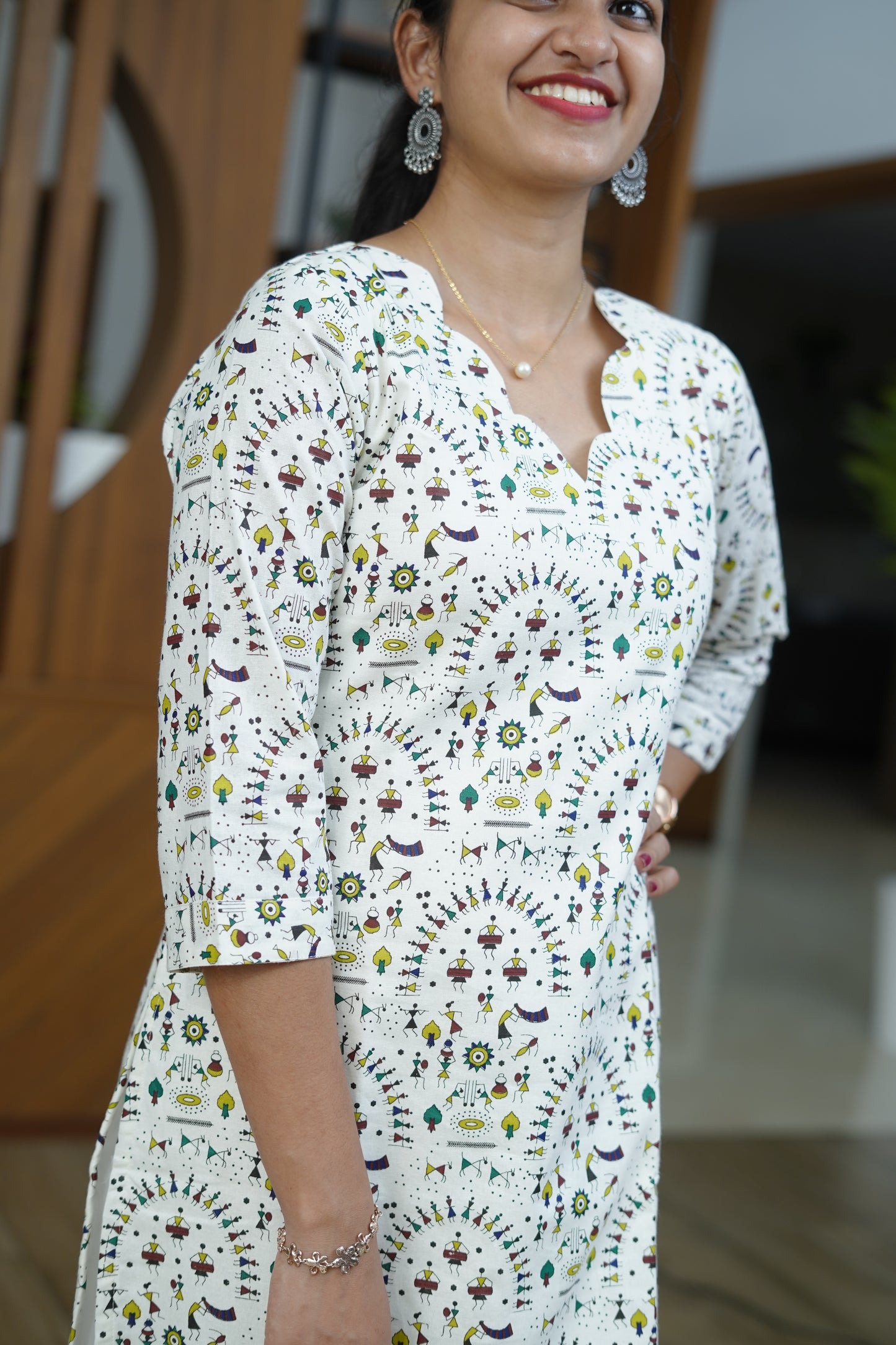 Sunlit Mandala Print Kurti -F1076