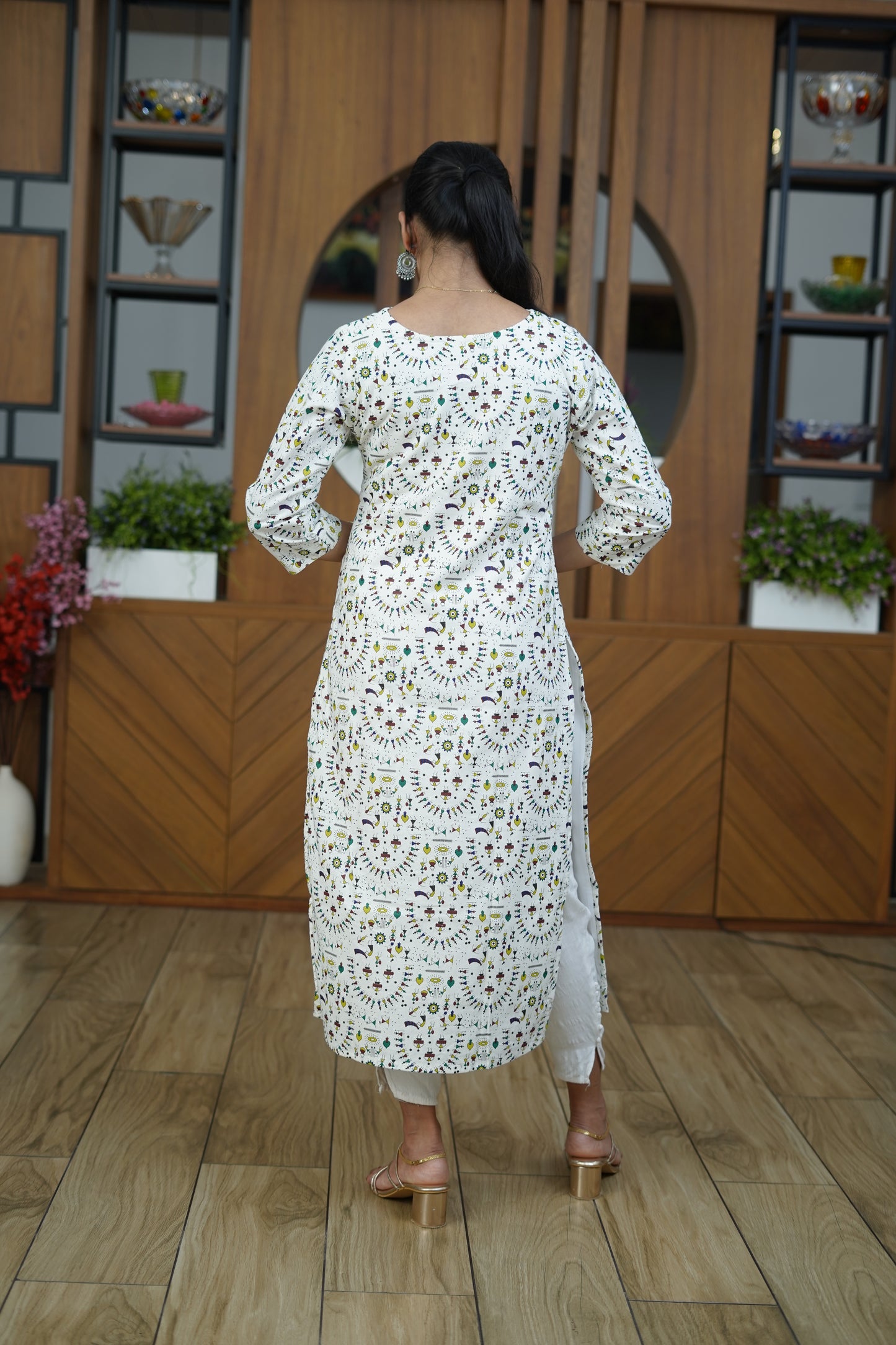 Sunlit Mandala Print Kurti -F1076
