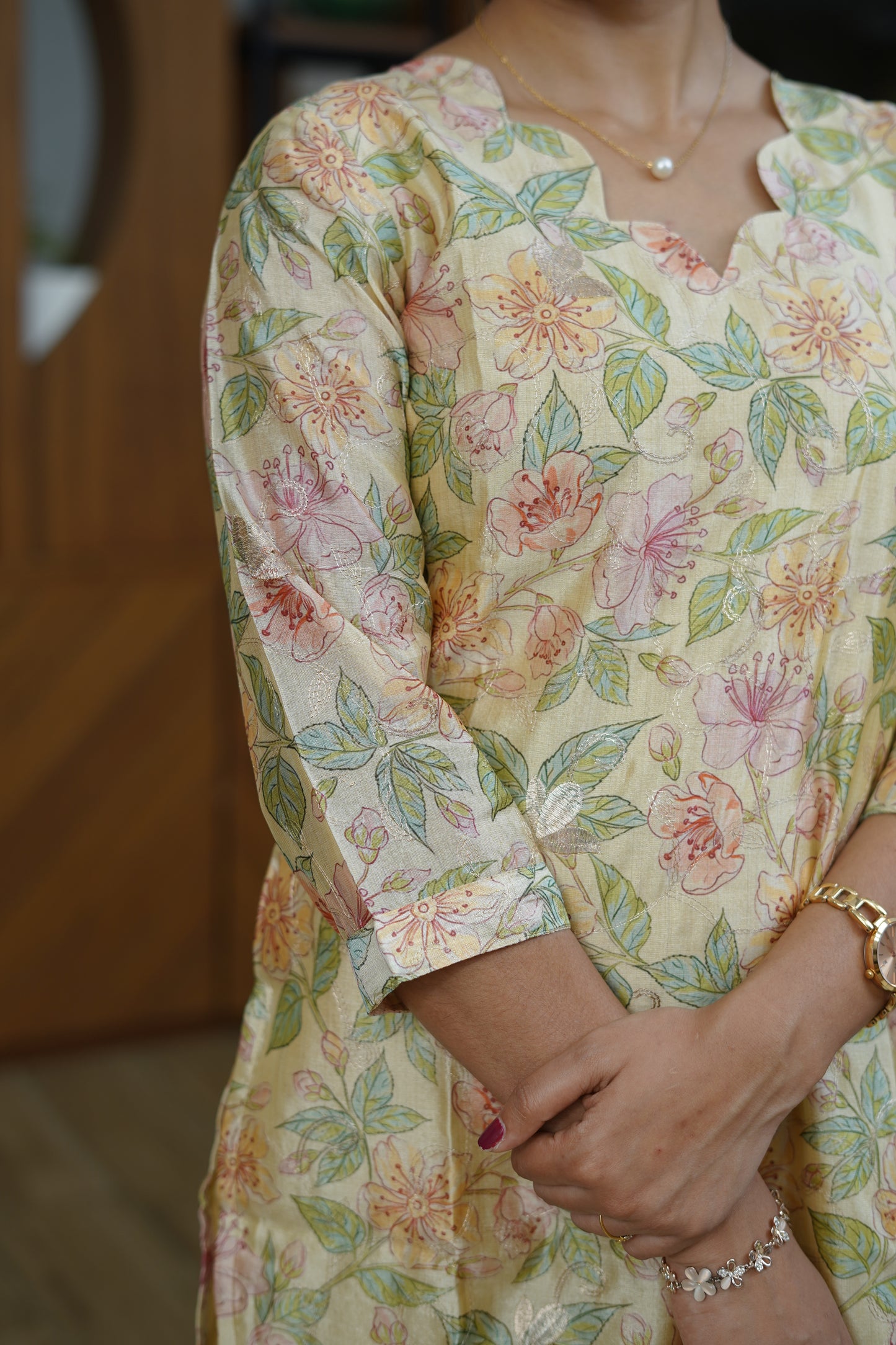 Mehendi Green Ethnic Kurti - F1076