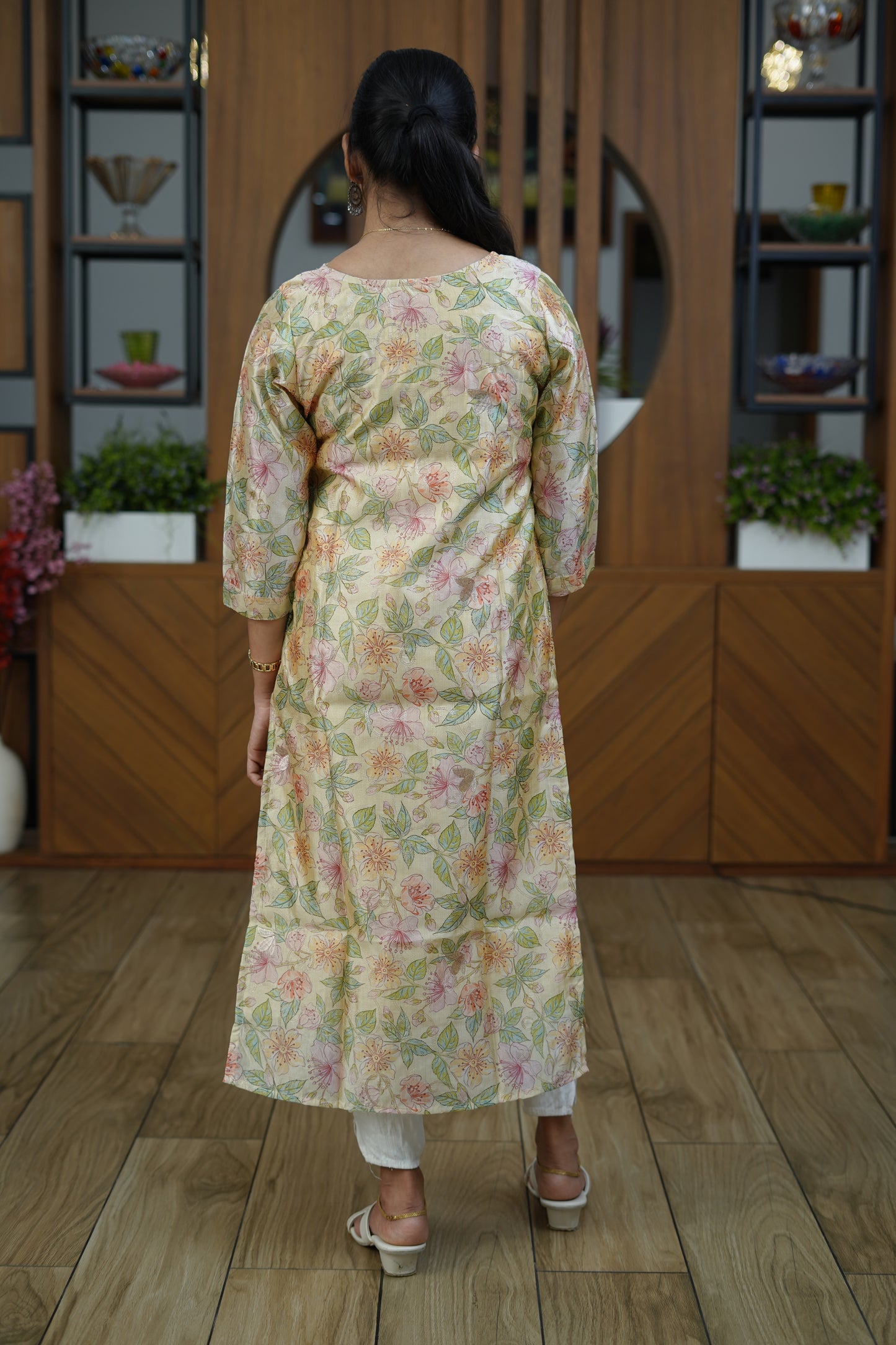 Mehendi Green Ethnic Kurti - F1076