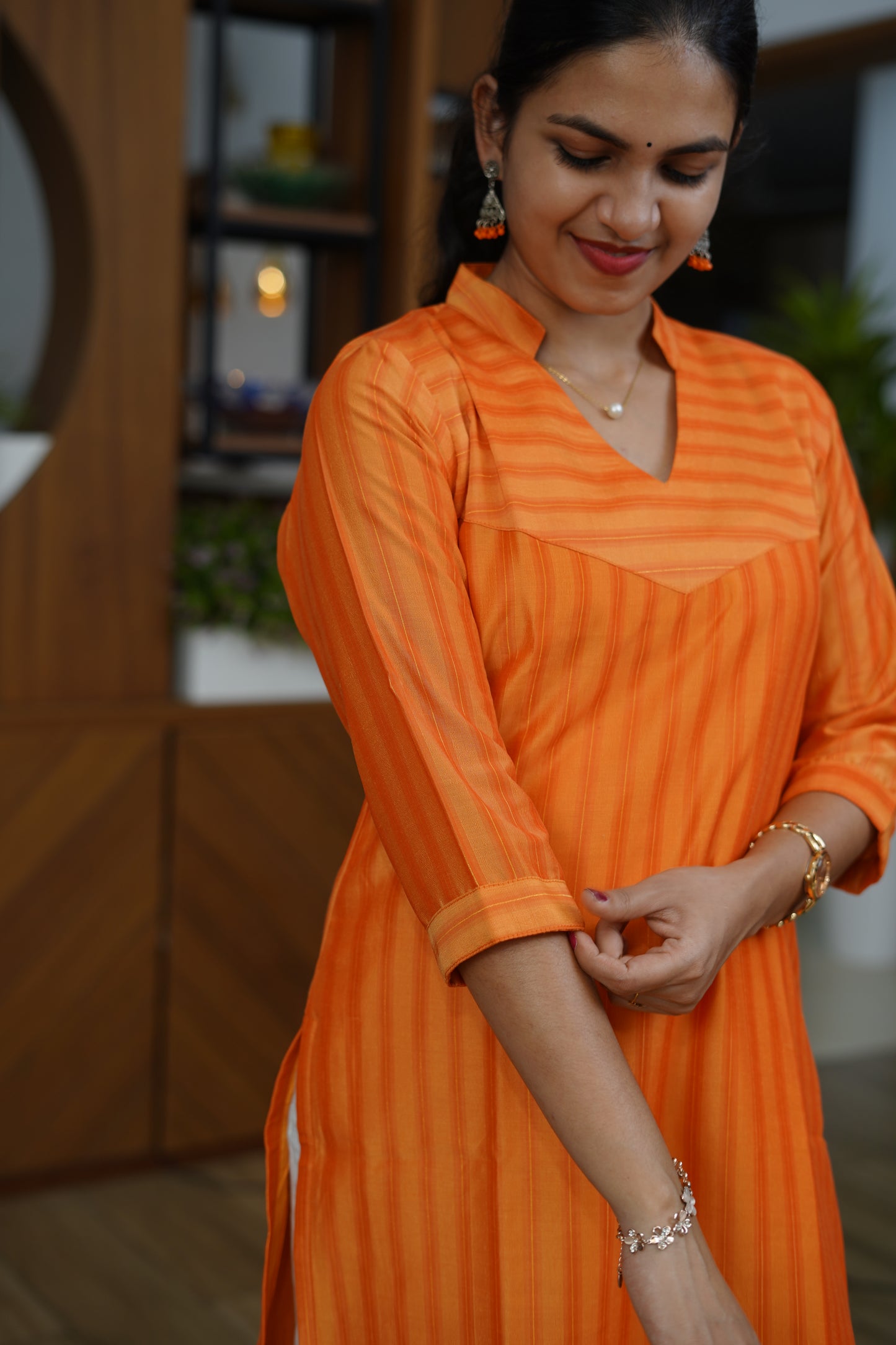 Peach Serenity Flared Kurti - F1068