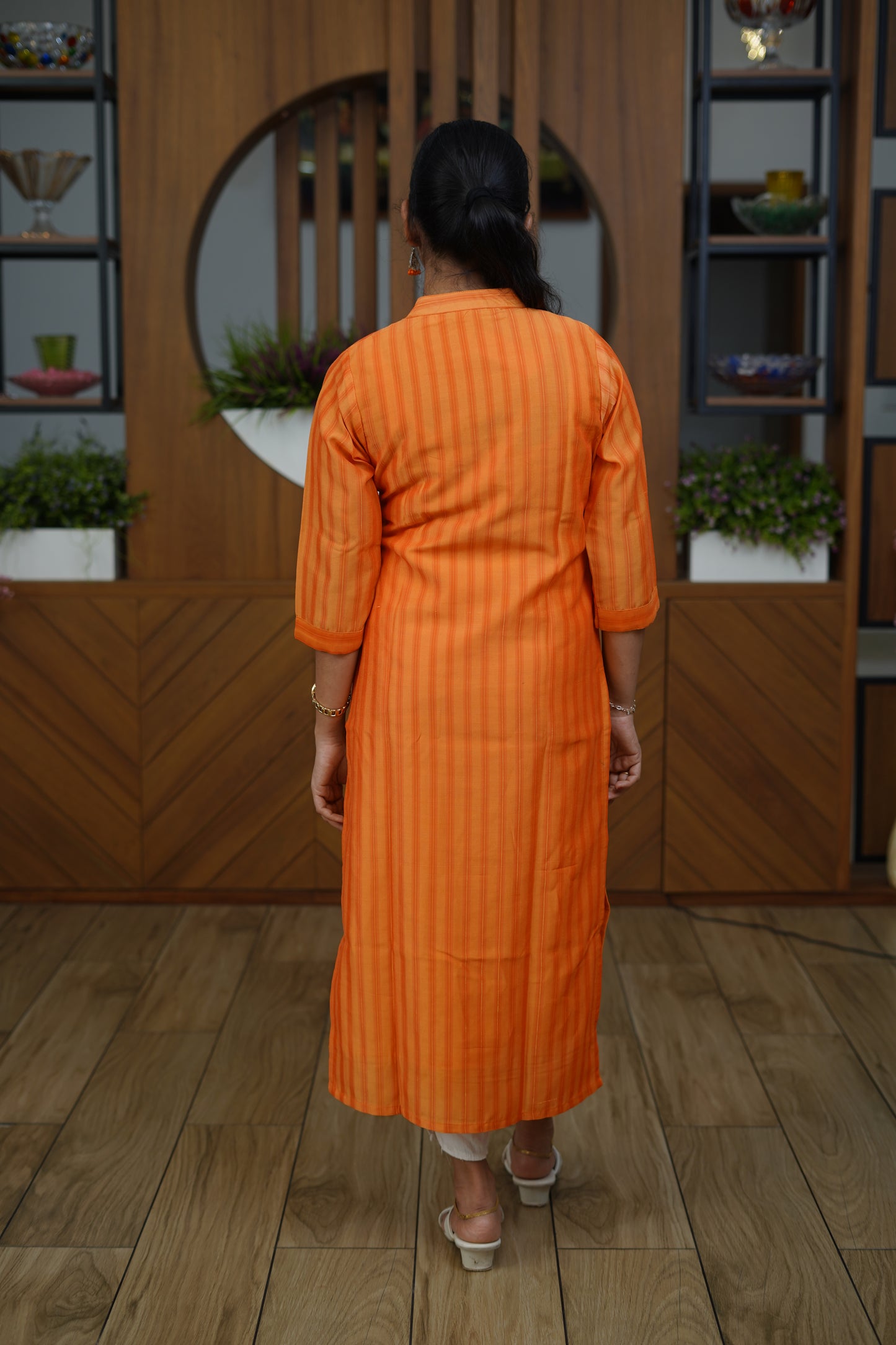 Peach Serenity Flared Kurti - F1068