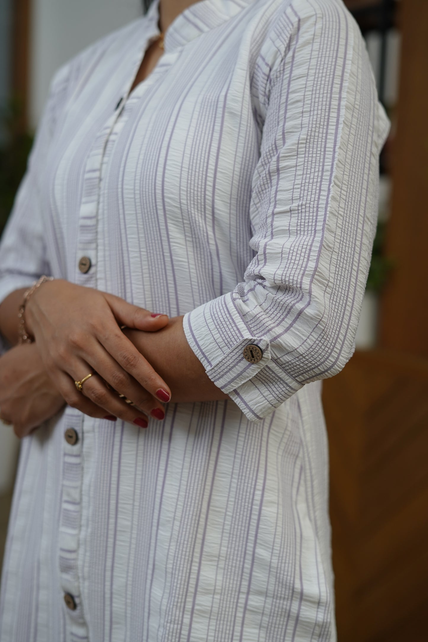 White Printed Cotton Kurti