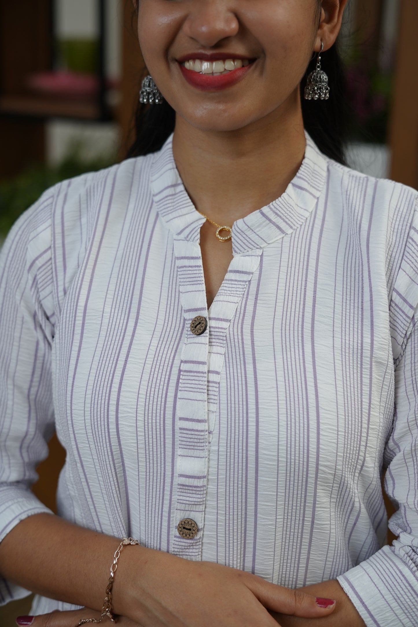 White Printed Cotton Kurti
