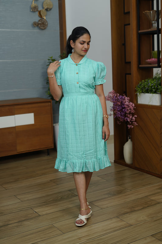 Mint Green Puff Sleeve - F1067