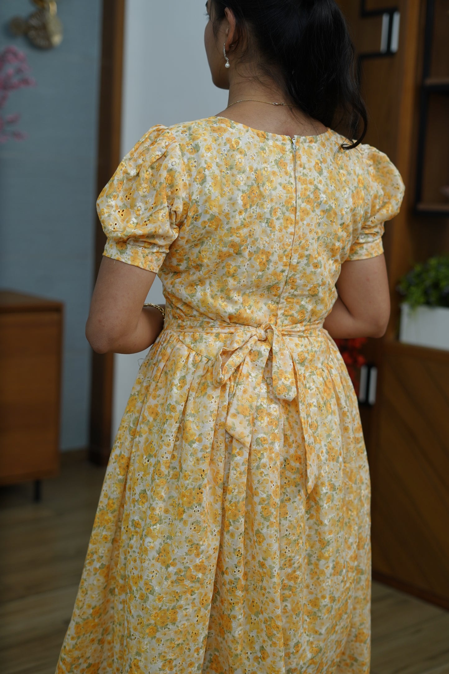 Ivory Striped Front Dress - PF1012