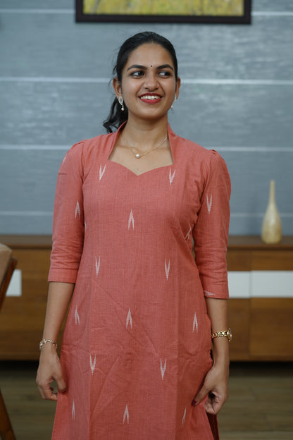 Terracotta Ikat Kurta Set - PF1014