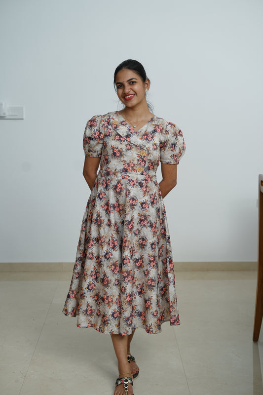 Blush Garden Flared Dress