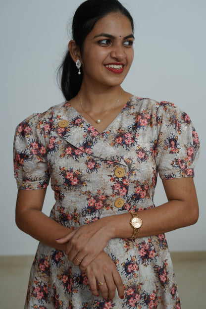 Blush Garden Flared Dress