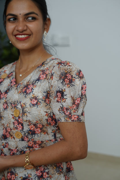 Blush Garden Flared Dress