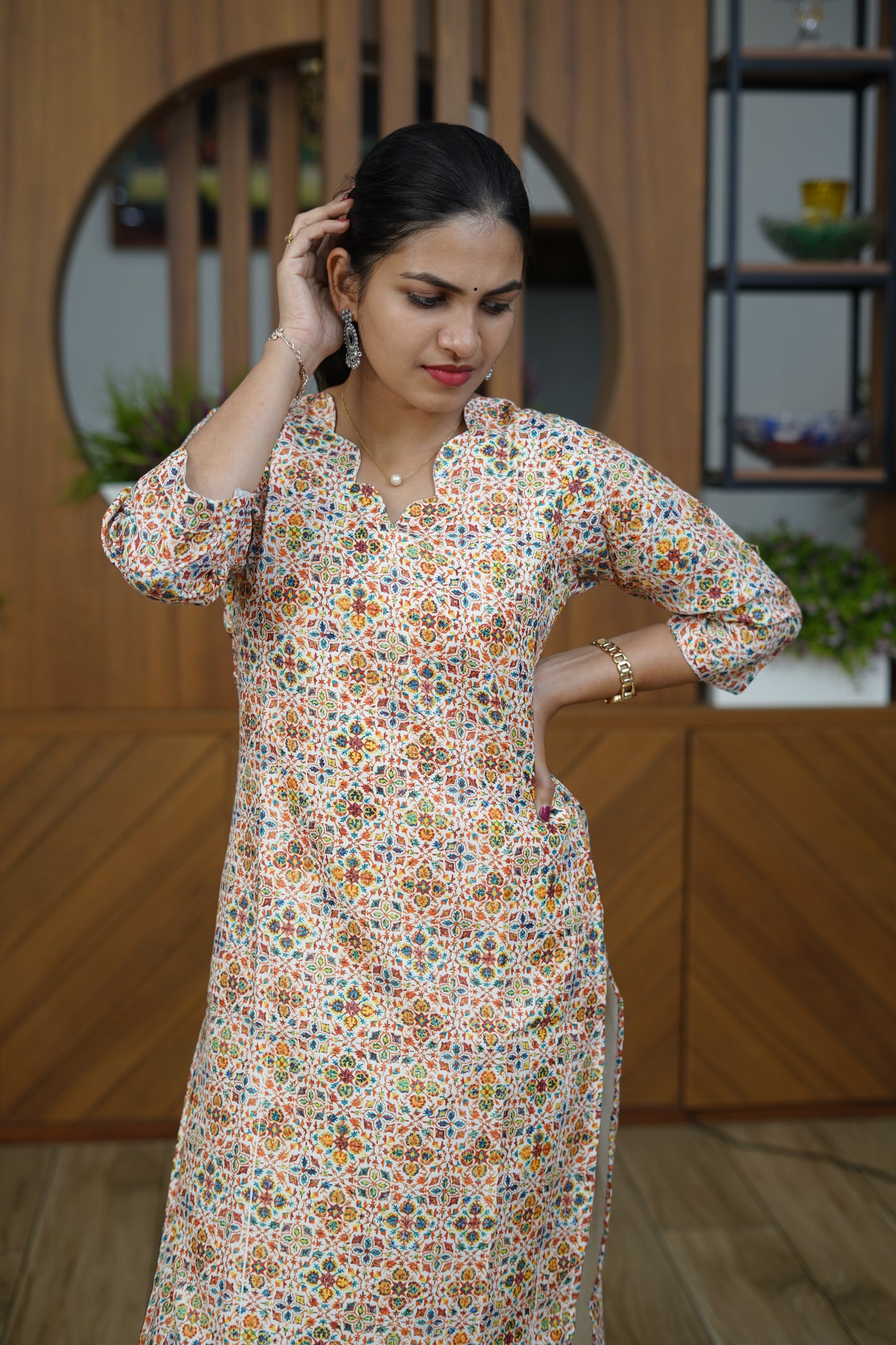 Jaipur Mosaic Print Kurti - F1076