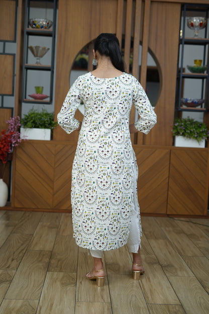 Sunlit Mandala Print Kurti -F1076