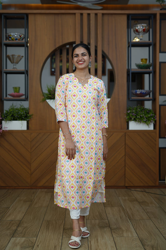 Orchid Mist A-Line Kurti - F1076