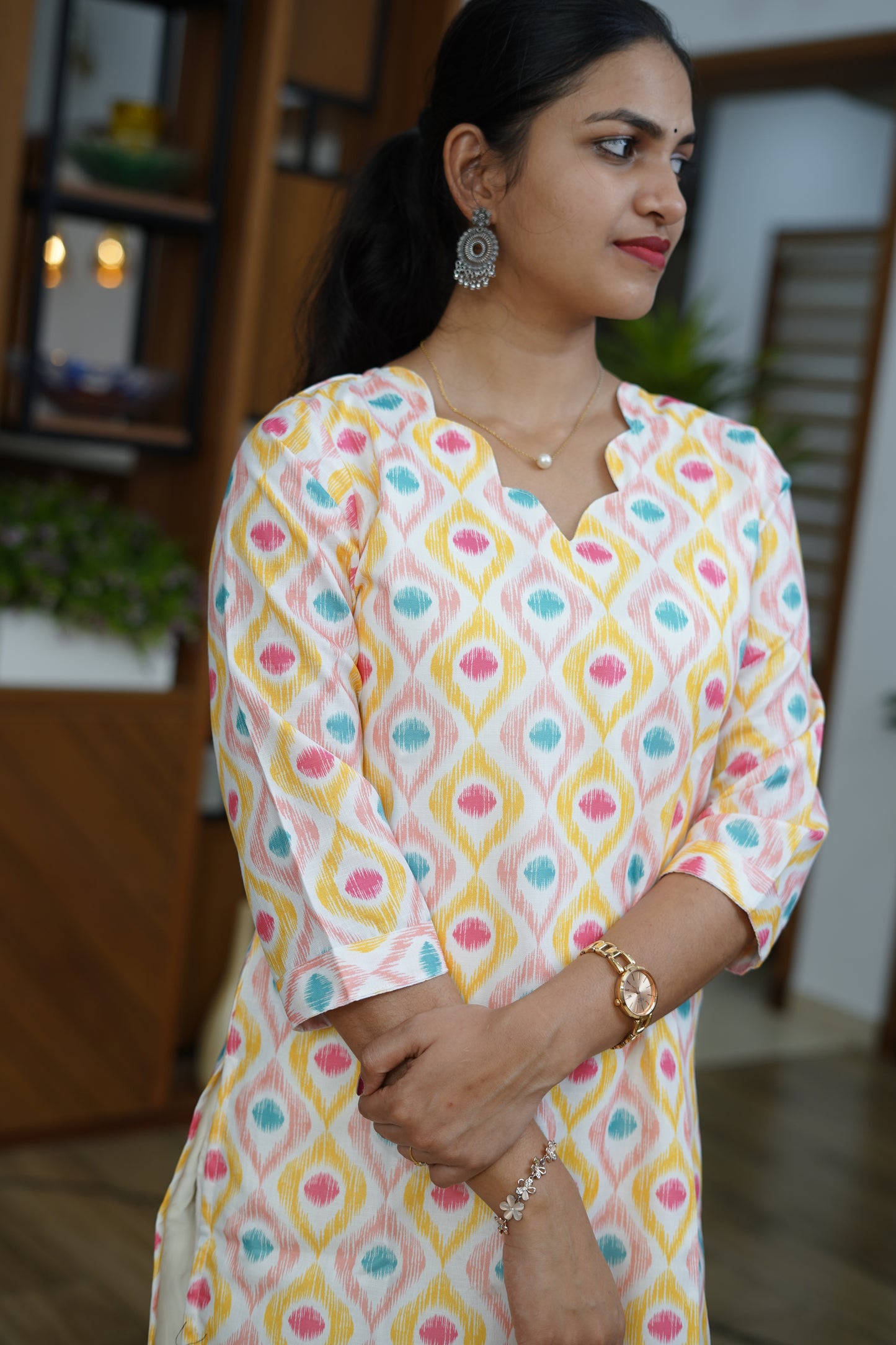 Orchid Mist A-Line Kurti - F1076