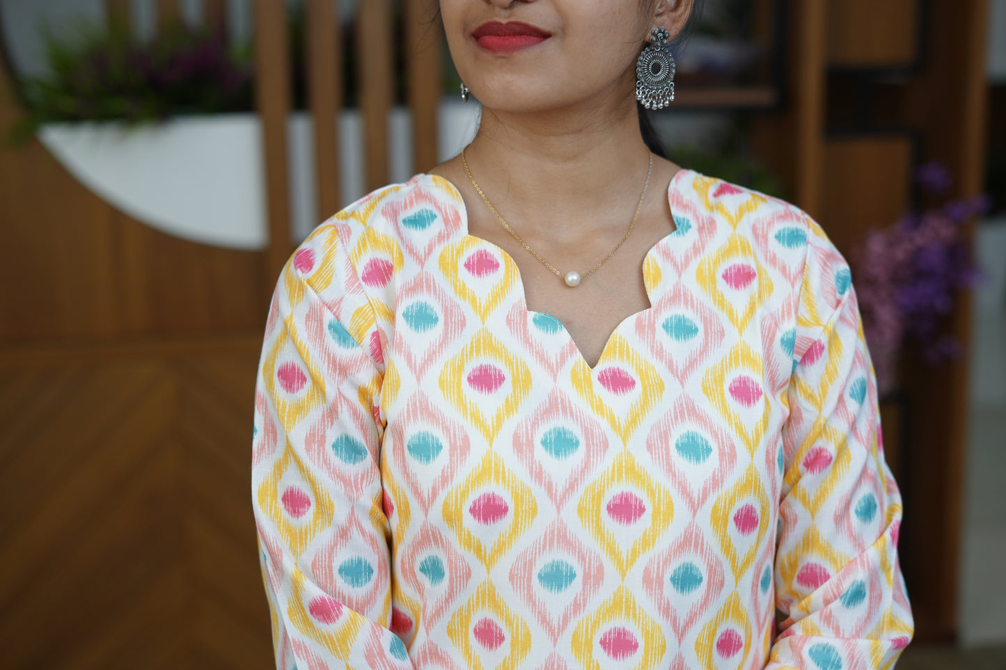 Orchid Mist A-Line Kurti - F1076