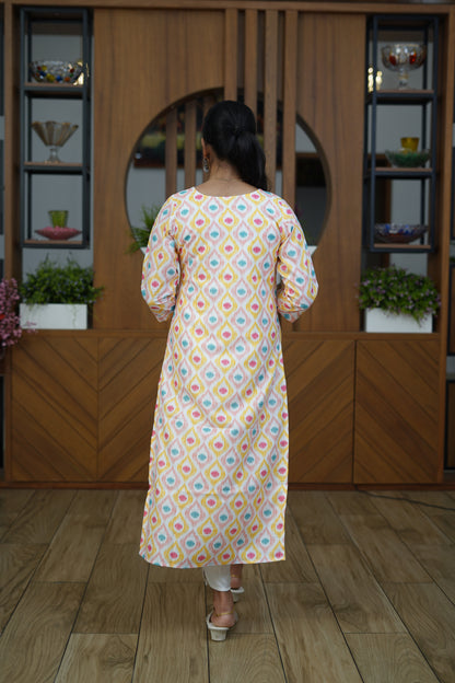 Orchid Mist A-Line Kurti - F1076