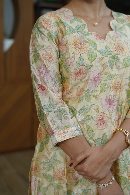 Mehendi Green Ethnic Kurti - F1076
