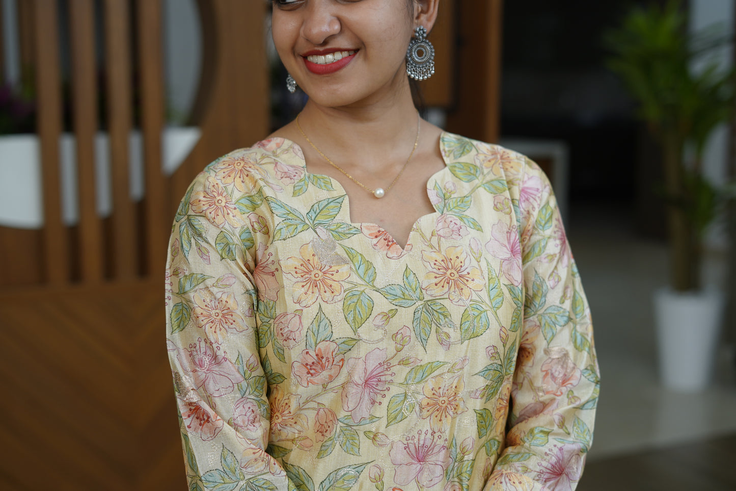 Mehendi Green Ethnic Kurti - F1076