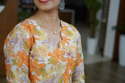 Lime Yellow Casual Wear Kurti - F1076