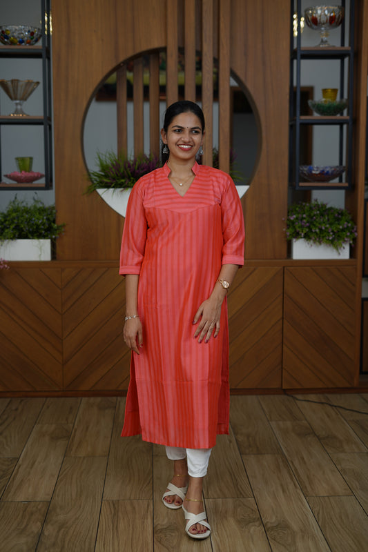 Rosewood Collared Kurti - F1068