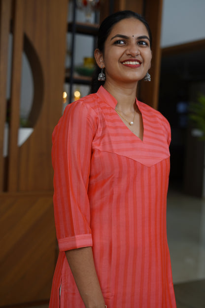 Rosewood Collared Kurti - F1068