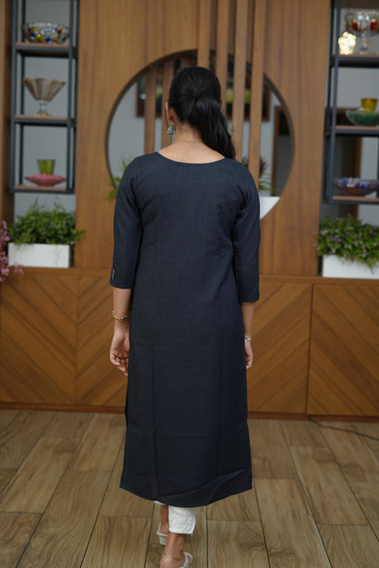 Sage Blossom Pleated Kurti - F1069
