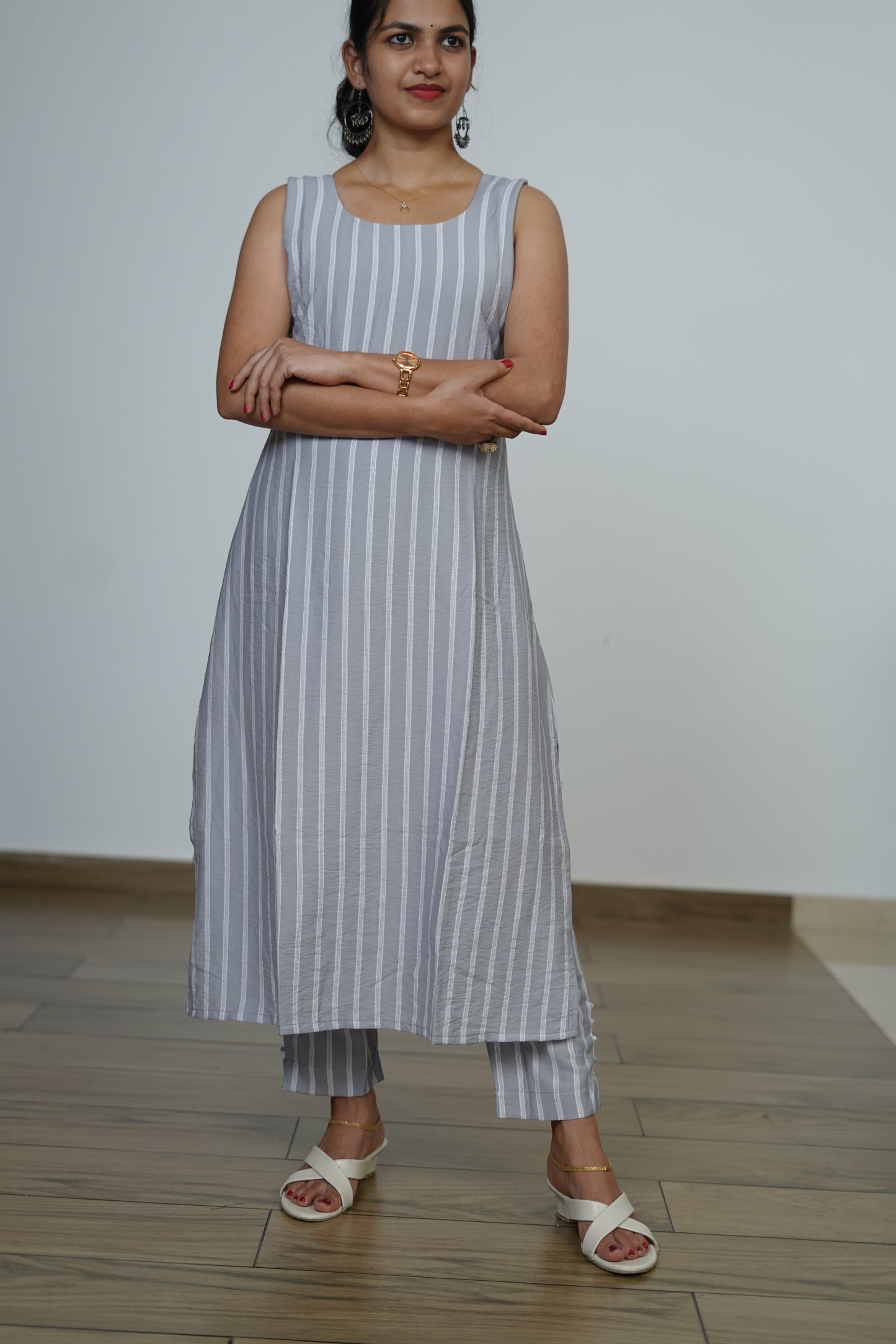 Sleeveless Striped Kurti - F1079