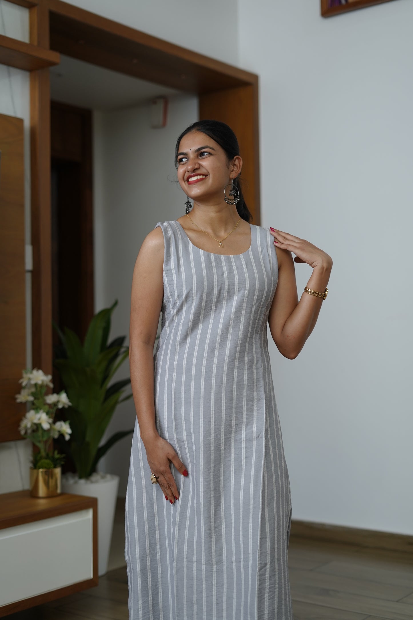 Sleeveless Striped Kurti - F1079