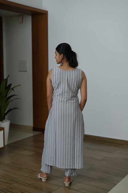 Sleeveless Striped Kurti - F1079
